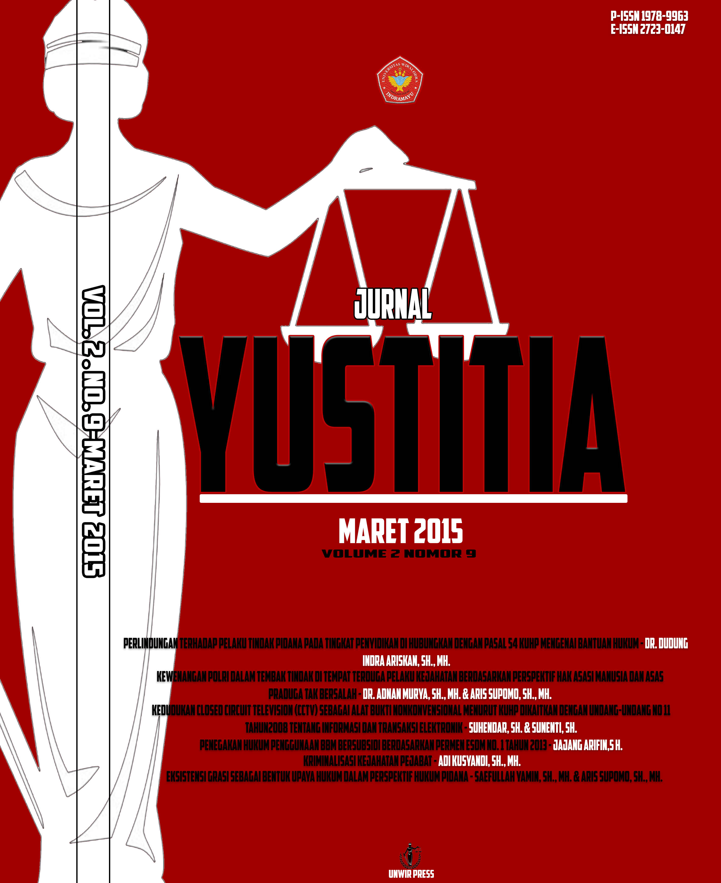 					View Vol. 2 No. 9 (2015): Yustitia
				